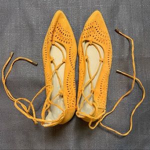 Dandelion Yellow Lace-Up Flats